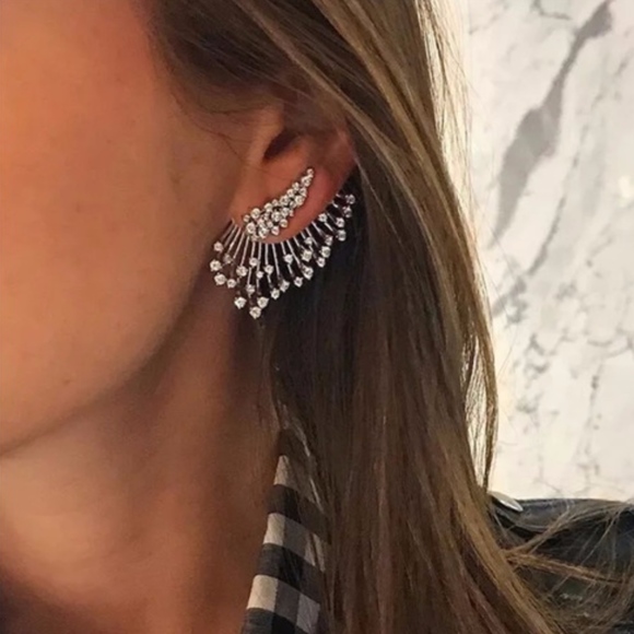 SINGLE rhinestone statement earring - Picture 2 of 2